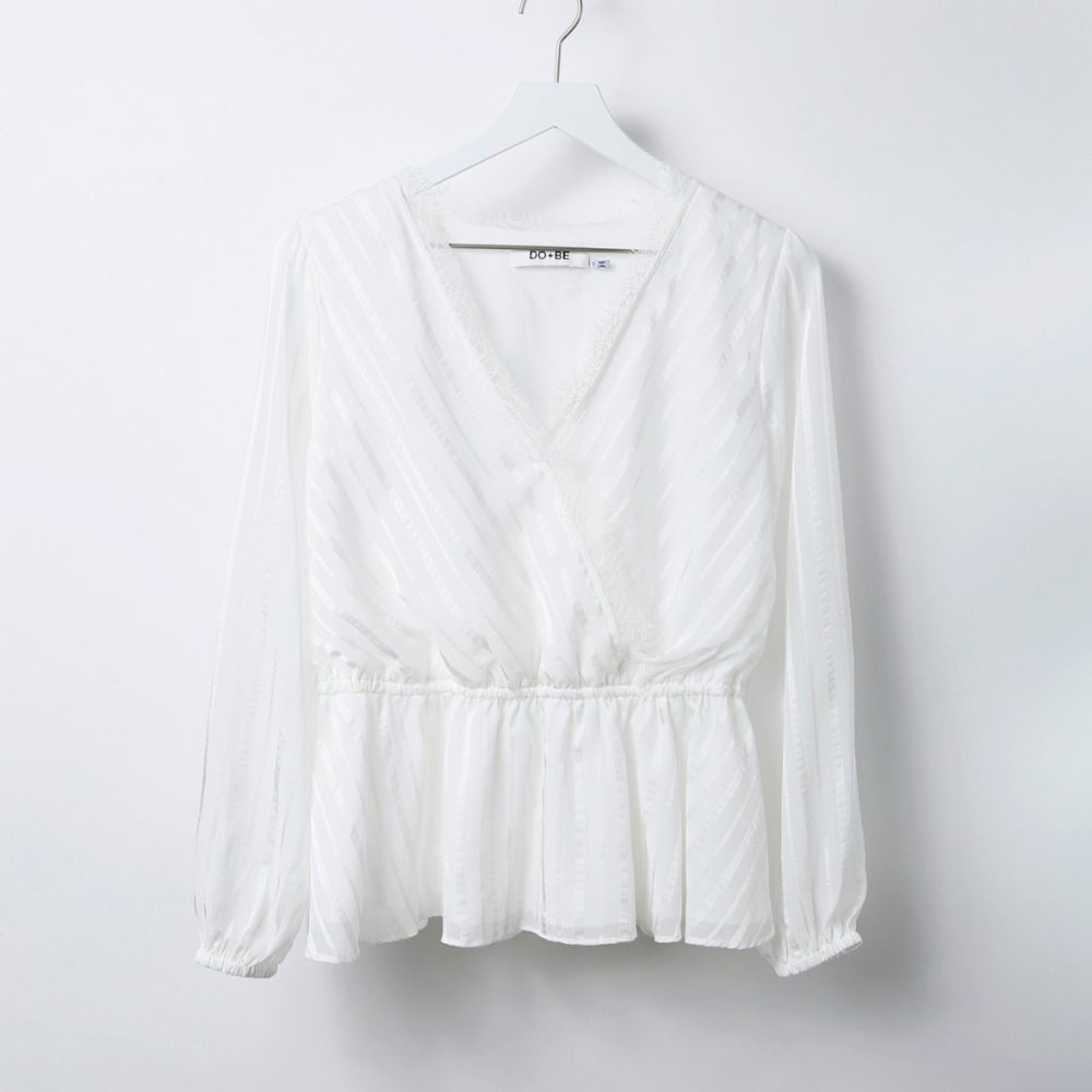 Do+Be White Long Sleeve Blouse
